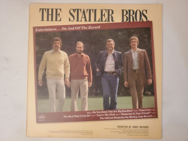 The Statler Brothers Entertainers On and Off the Record vinyl record