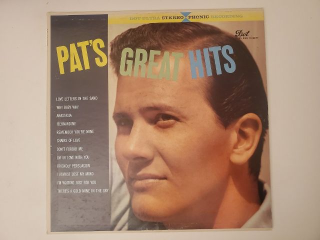 Pat Boone Pat's Great Hits vinyl record