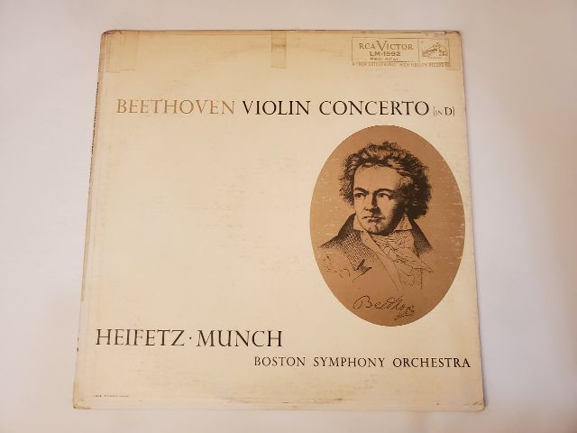 Beethoven (performed by Jascha Heifetz, Boston Symphony Orchestra conducted by Charles Munch) Violin Concerto in D vinyl record