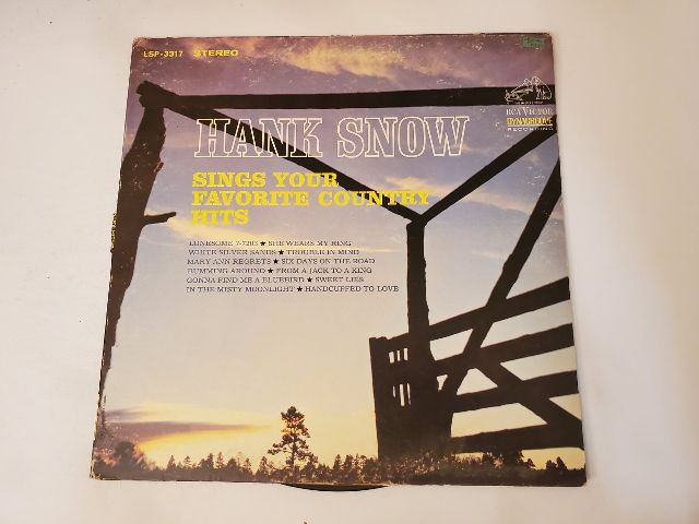 Hank Snow Sings Your Favorite Country Hits vinyl record