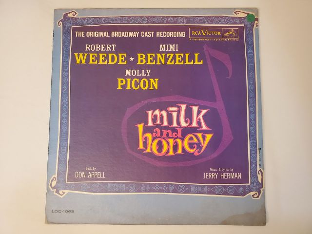 Original Broadway Cast Milk and Honey vinyl record