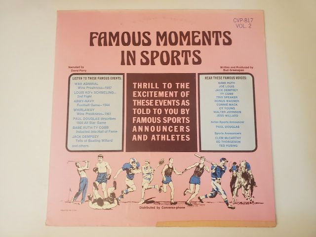Various Artists Famous Moments in Sports, Vol. 2 vinyl record