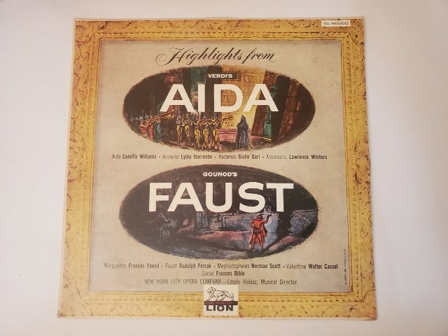 New York City Opera Company Highlights from Verdi's Aida & Gounod's Faust vinyl record