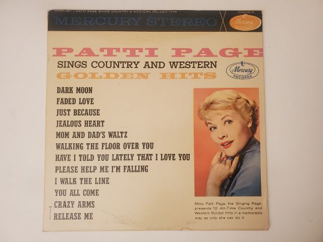 Patti Page Sings Country and Western Golden Hits vinyl record