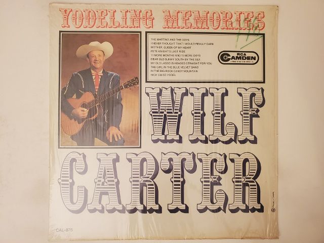 Wilf Carter Yodeling Memories vinyl record