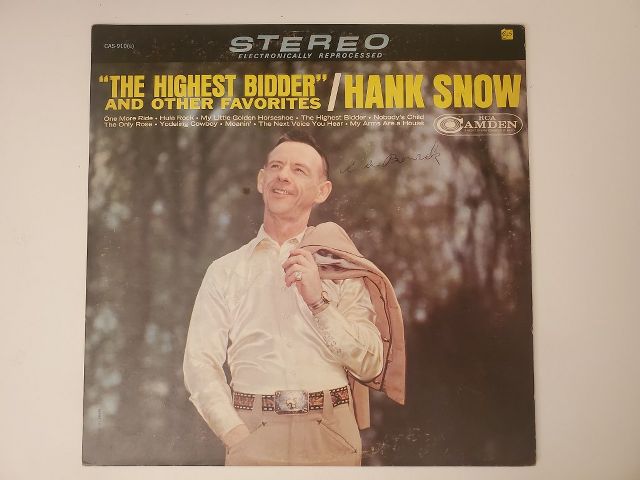 Hank Snow The Highest Bidder and Other Favorites vinyl record