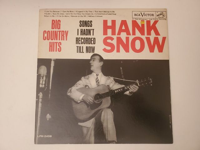 Hank Snow Big Country Hits: Songs I Hadn't Recorded Till Now vinyl record