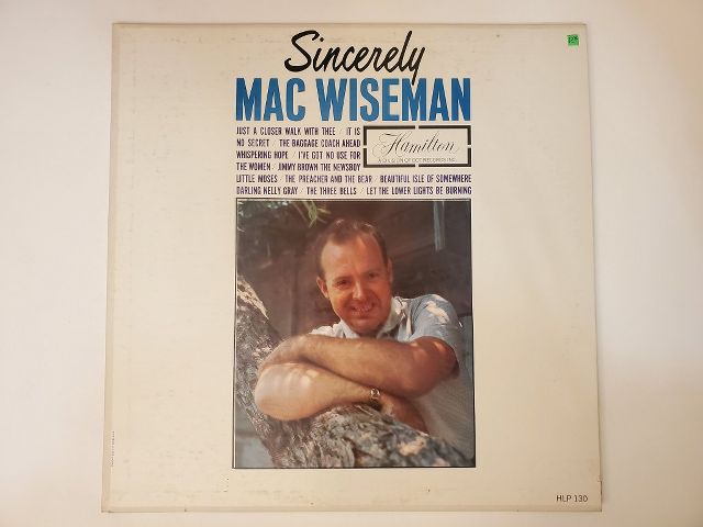Mac Wiseman Sincerely vinyl record