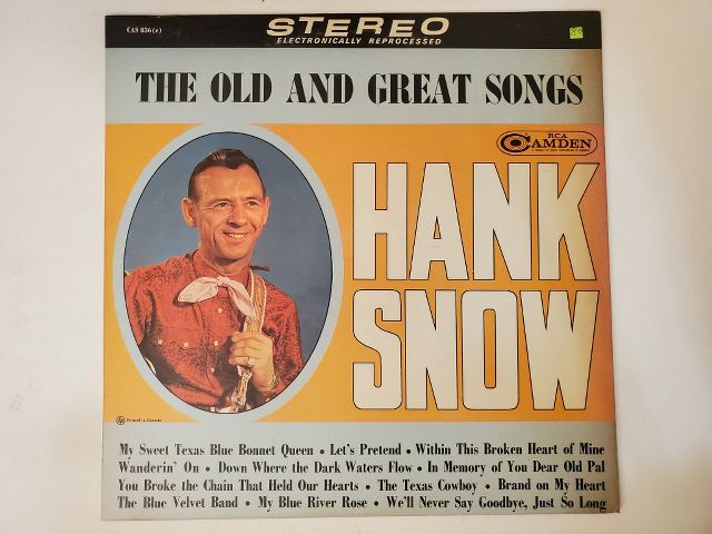 Hank Snow The Old and Great Songs vinyl record