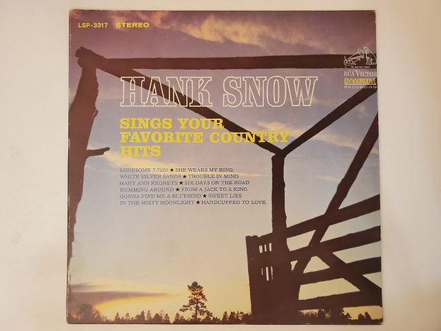 Hank Snow Sings Your Favorite Country Hits vinyl record