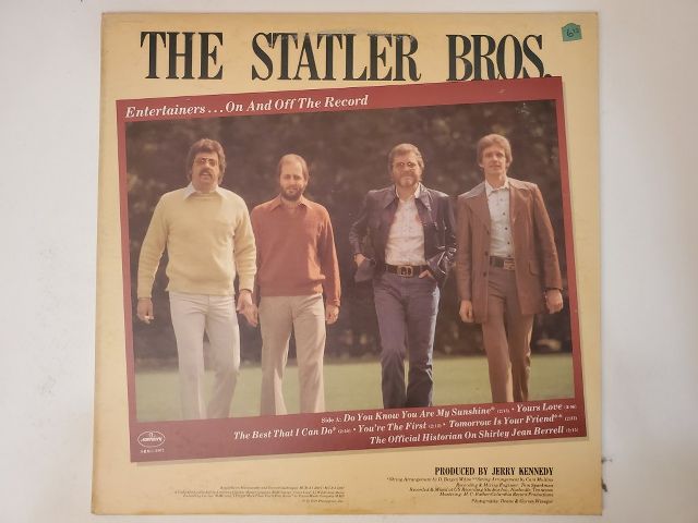 The Statler Brothers Entertainers On and Off the Record vinyl record