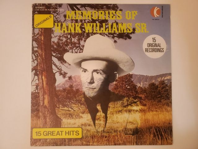 Hank Williams Sr. Memories of Hank Williams Sr.: 15 Great Hits vinyl record