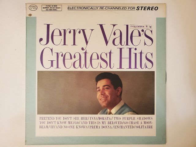 Jerry Vale Greatest Hits vinyl record