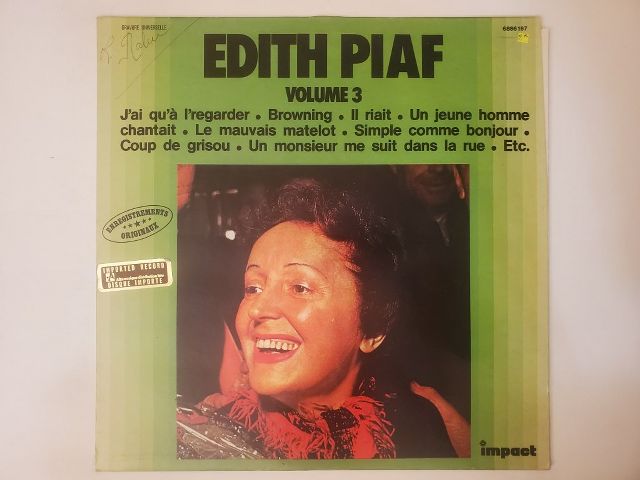 Edith Piaf Volume 3 vinyl record