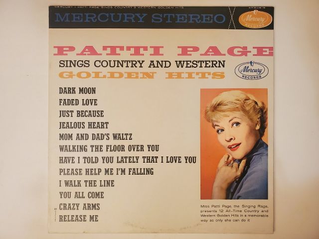 Patti Page Sings Country and Western Golden Hits vinyl record
