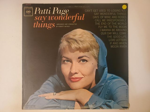 Patti Page Say Wonderful Things vinyl record
