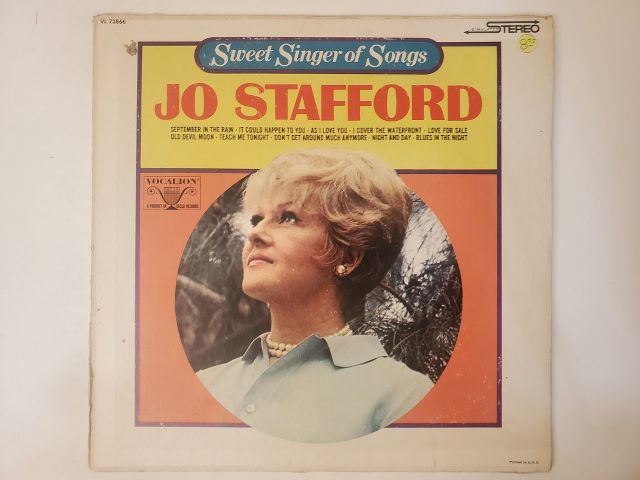 Jo Stafford Sweet Singer of Songs vinyl record