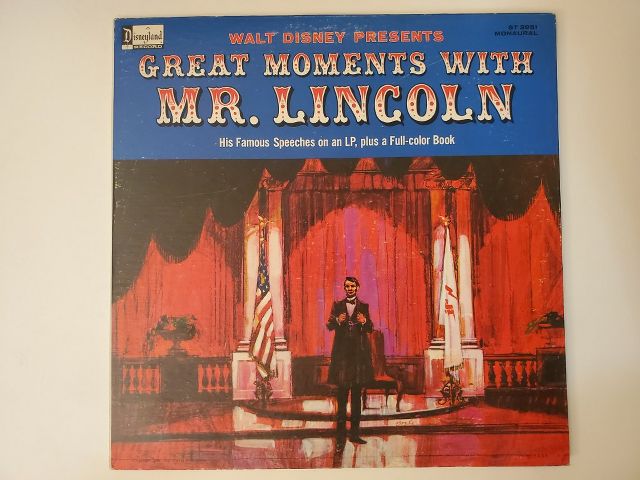 Walt Disney Great Moments with Mr. Lincoln vinyl record