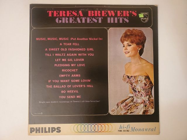 Teresa Brewer Teresa Brewer's Greatest Hits vinyl record