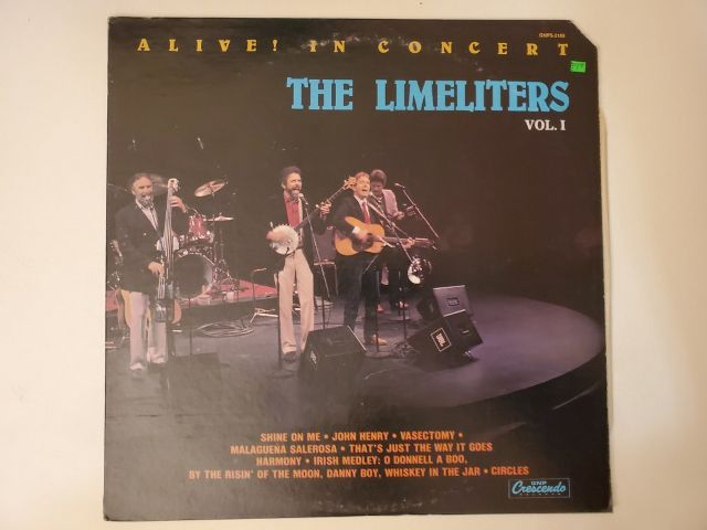 The Limeliters Alive! In Concert Vol. I vinyl record