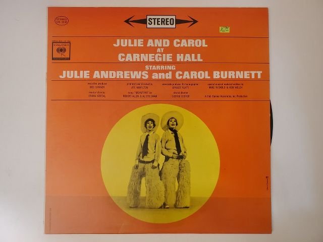 Julie Andrews and Carol Burnett Julie and Carol at Carnegie Hall vinyl record