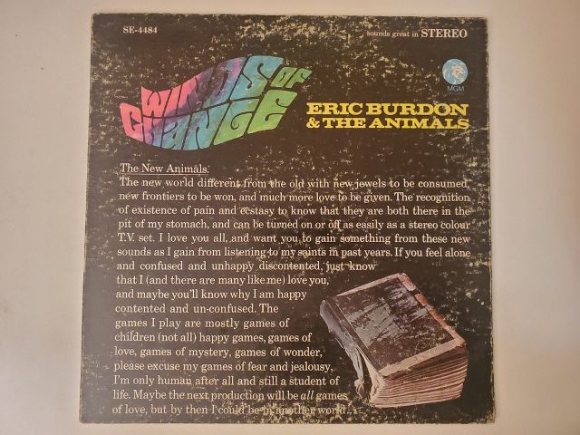 Eric Burdon & The Animals Winds of Change vinyl record
