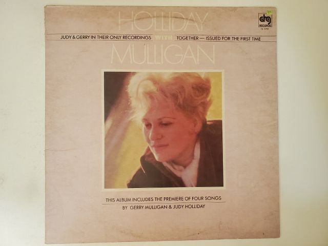 Judy Holliday and Gerry Mulligan Holliday with Mulligan vinyl record