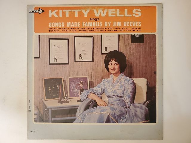 Kitty Wells Sings Songs Made Famous by Jim Reeves vinyl record