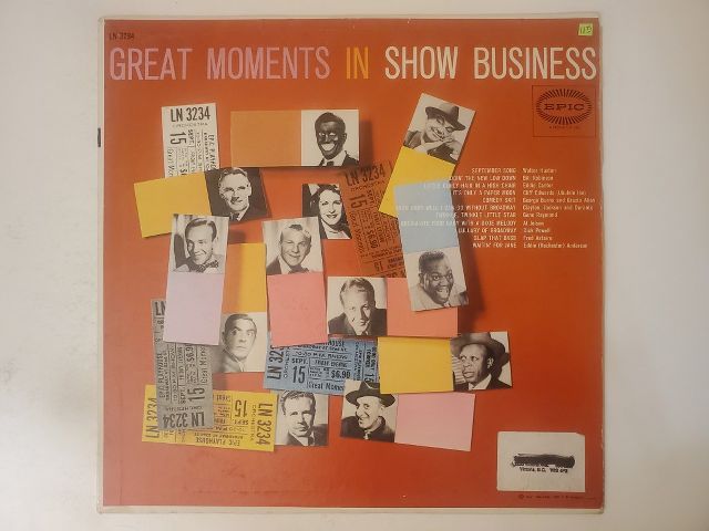 Various Artists Great Moments in Show Business vinyl record