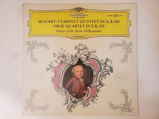 Wolfgang Amadeus Mozart Clarinet Quintet in A, K. 581; Oboe Quartet in F, K. 370 vinyl record
