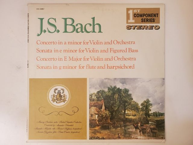 J.S. Bach Concerto in A minor for Violin and Orchestra, Sonata in E minor for Violin and Figured Bass, Concerto in E Major for Violin and Orchestra, Sonata in G minor for Flute and Harpsichord vinyl record