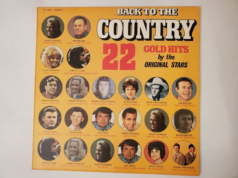 Marty Robbins,Ned Miller,Lynn Anderson,Johnny Cash,Johnny Horton,Tammy Wynette,Murray McLauchlan,Patsy Cline,Hank Williams Sr.,Jim Reeves,Claude King,Hank Snow,Ray Price,Jimmie Rodgers,Roger Miller,Kitty Wells,Everly Brothers White Sport Coat,From a Jack to a King,Rose Garden,Sunday Morning Coming Down,Honky Tonk Man,Stand By Your Man,The Farmer's Song,I Fall to Pieces,Hey Good Lookin',He'll Have to Go,Wolverton Mountain,I've Been Everywhere,For the Good Times,Honeycomb,King o vinyl record