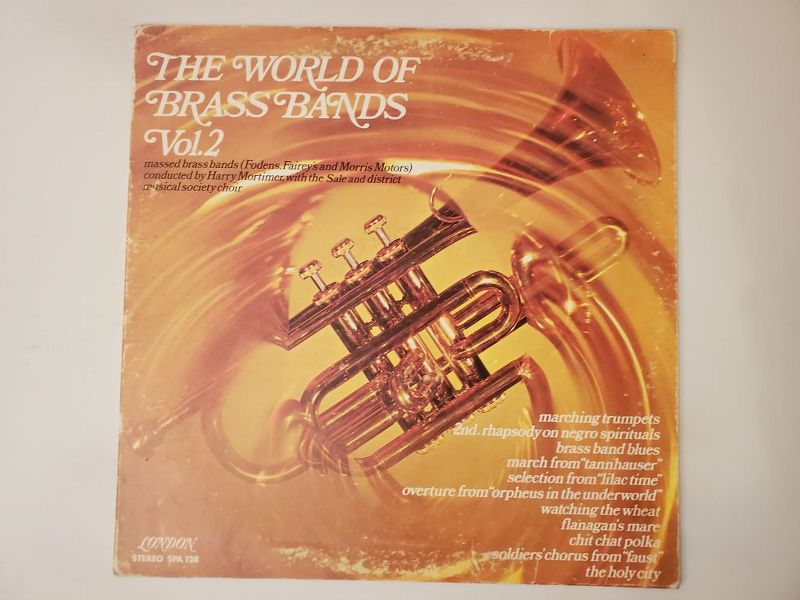 Fodens, Fairey's and Morris Motors massed brass bands, conducted by Harry Mortimer with the Sale and district musical society choir The World of Brass Bands Vol. 2 vinyl record