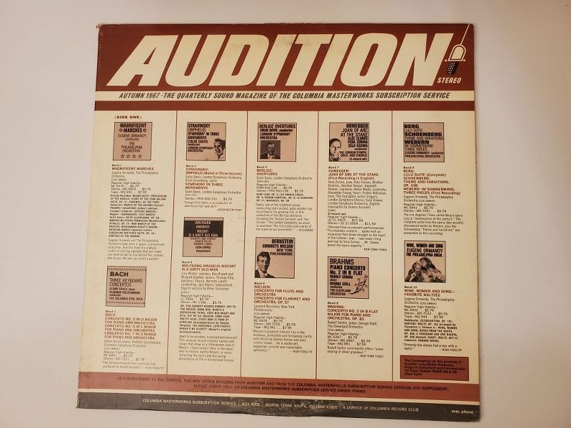 Various Artists AUDITION: Autumn 1967 - The Quarterly Sound Magazine of the Columbia Masterworks Subscription Service vinyl record