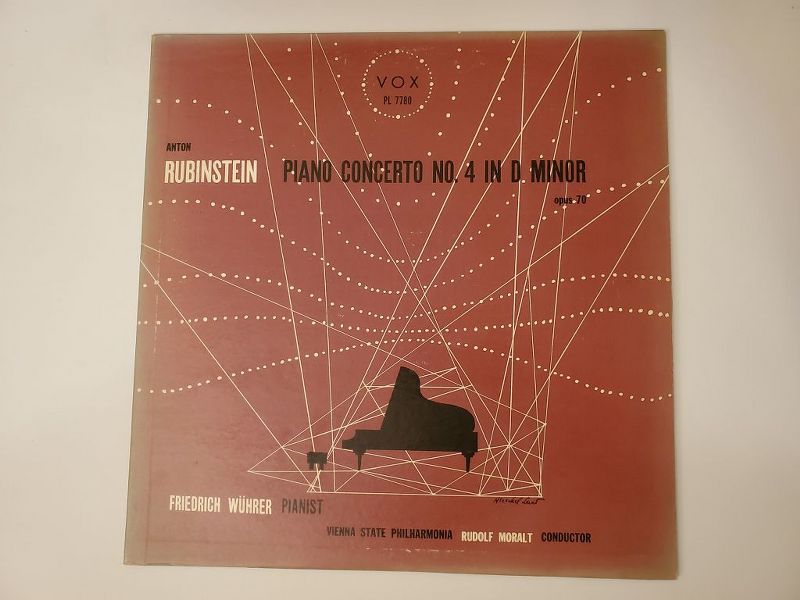 Anton Rubinstein Piano Concerto No. 4 in D Minor, Opus 70 vinyl record