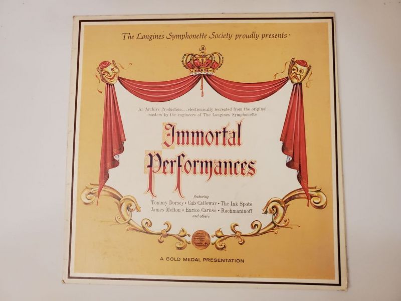 Various Artists (featuring Tommy Dorsey, Cab Calloway, The Ink Spots, James Melton, Enrico Caruso, Rachmaninoff, and others) Immortal Performances vinyl record