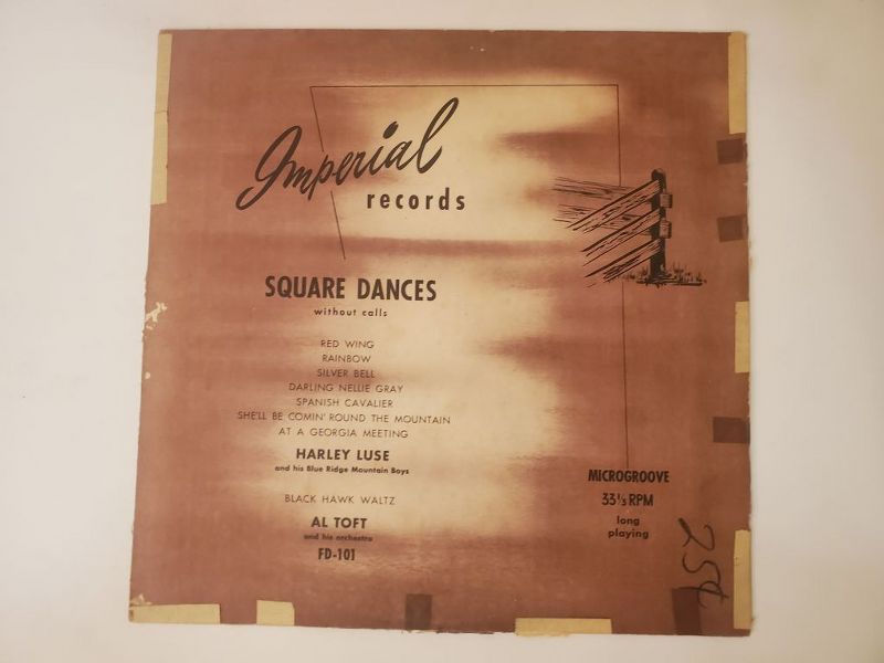Harley Luse and his Blue Ridge Mountain Boys, Al Toft and his orchestra Square Dances without calls vinyl record
