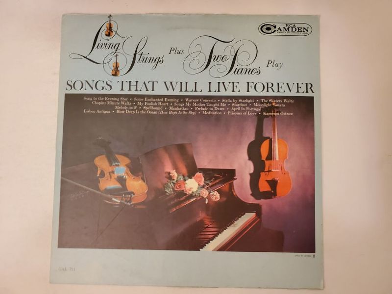 Living Strings Plus Two Pianos Songs That Will Live Forever vinyl record