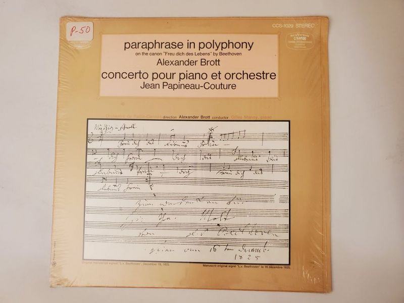 Alexander Brott, Jean Papineau-Couture Paraphrase in Polyphony / Concerto pour piano et orchestre vinyl record