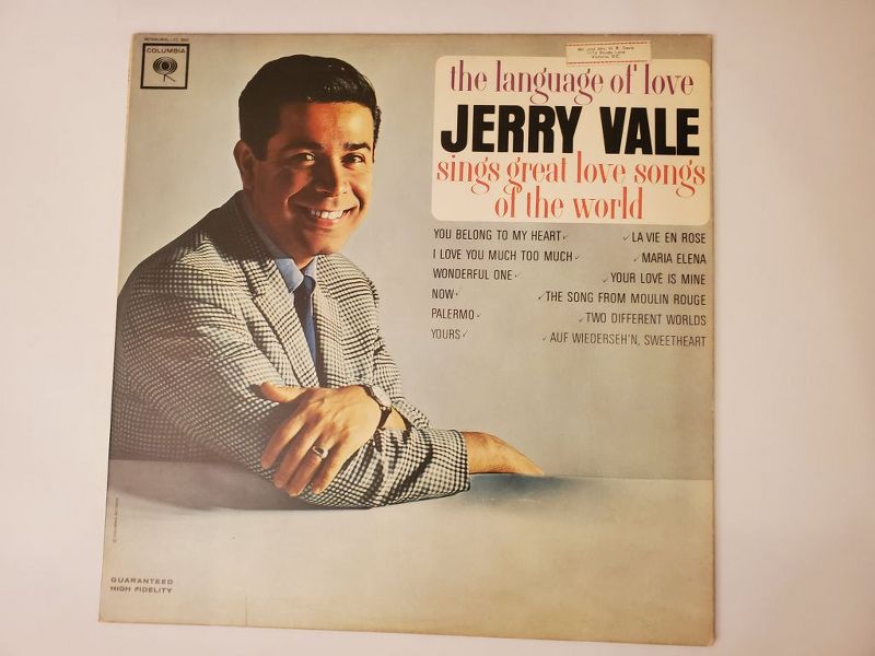 Jerry Vale The Language of Love: Jerry Vale Sings Great Love Songs of the World vinyl record