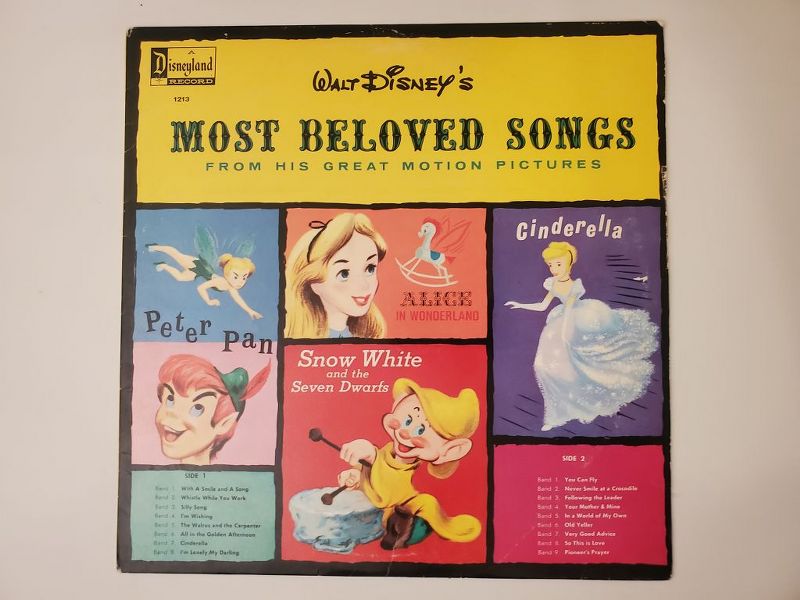 Various Artists (Disney characters) Walt Disney's Most Beloved Songs from His Great Motion Pictures vinyl record