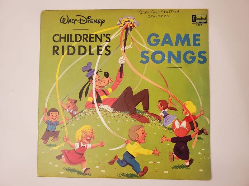 Walt Disney Children's Riddles and Game Songs vinyl record