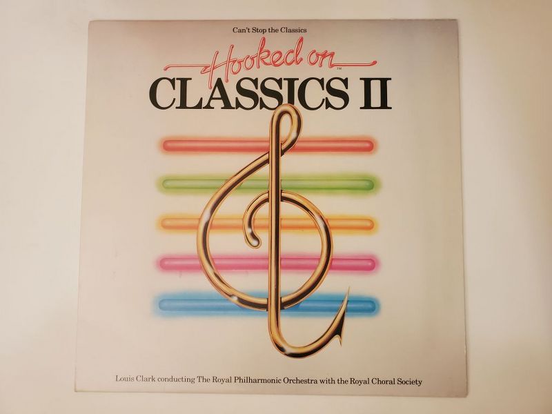 Louis Clark conducting The Royal Philharmonic Orchestra with the Royal Choral Society Hooked on Classics II vinyl record